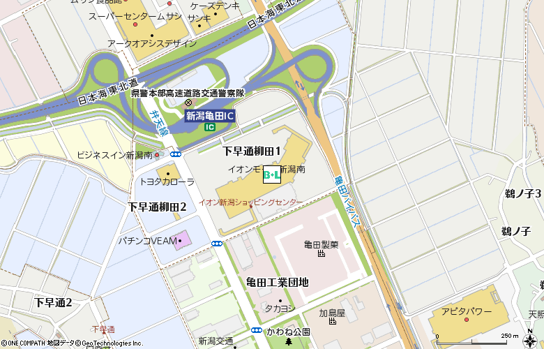 エースコンタクト　イオン新潟南店付近の地図